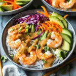 Rainbow Spring Roll Bowls with Shrimp or Chicken and Peanut Sauce 1