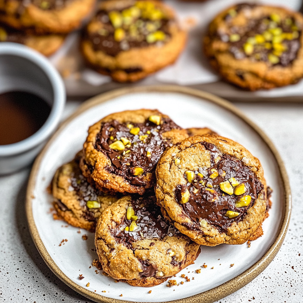 Salted Pistachio Chocolate Chunk Cookies