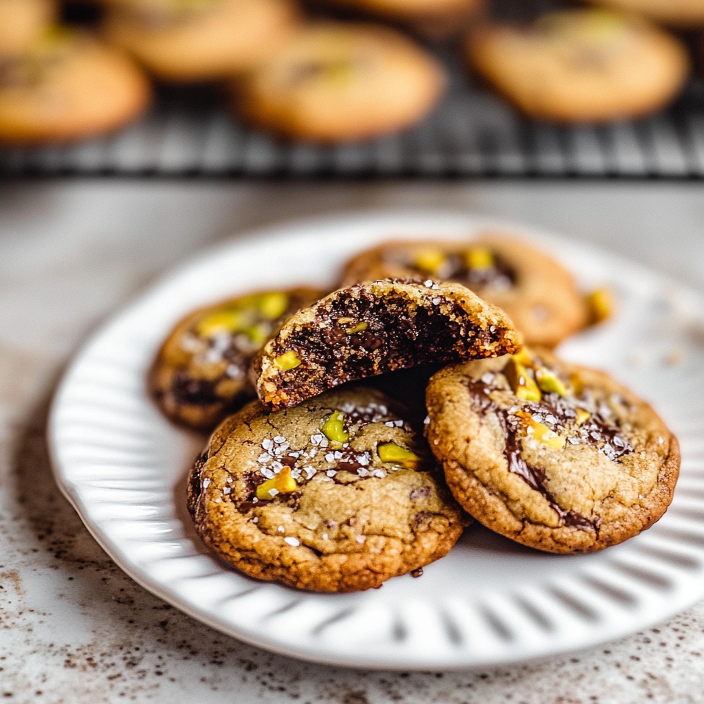 Salted Pistachio Chocolate Chunk Cookies