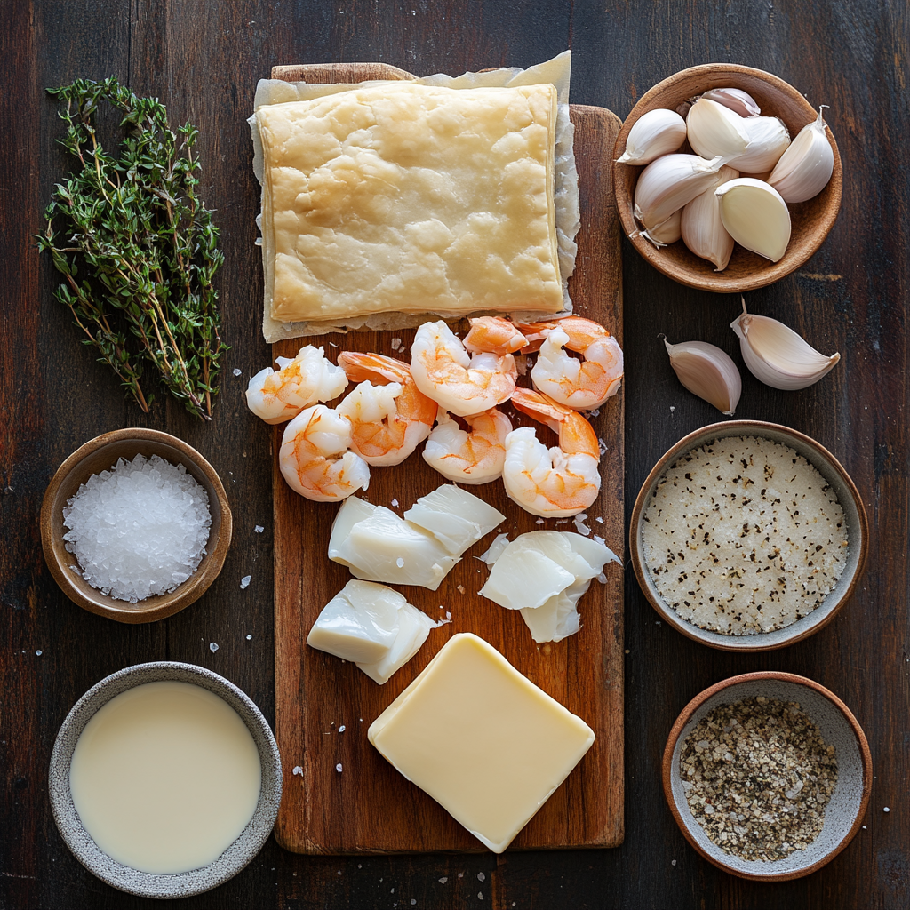 Seafood Pot Pie ingredients