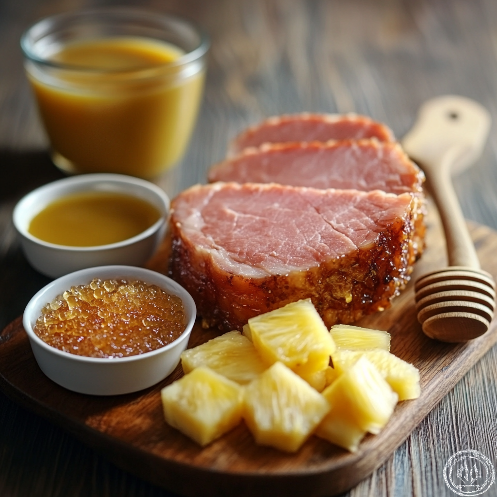 Slow Cooker Ham ingredients