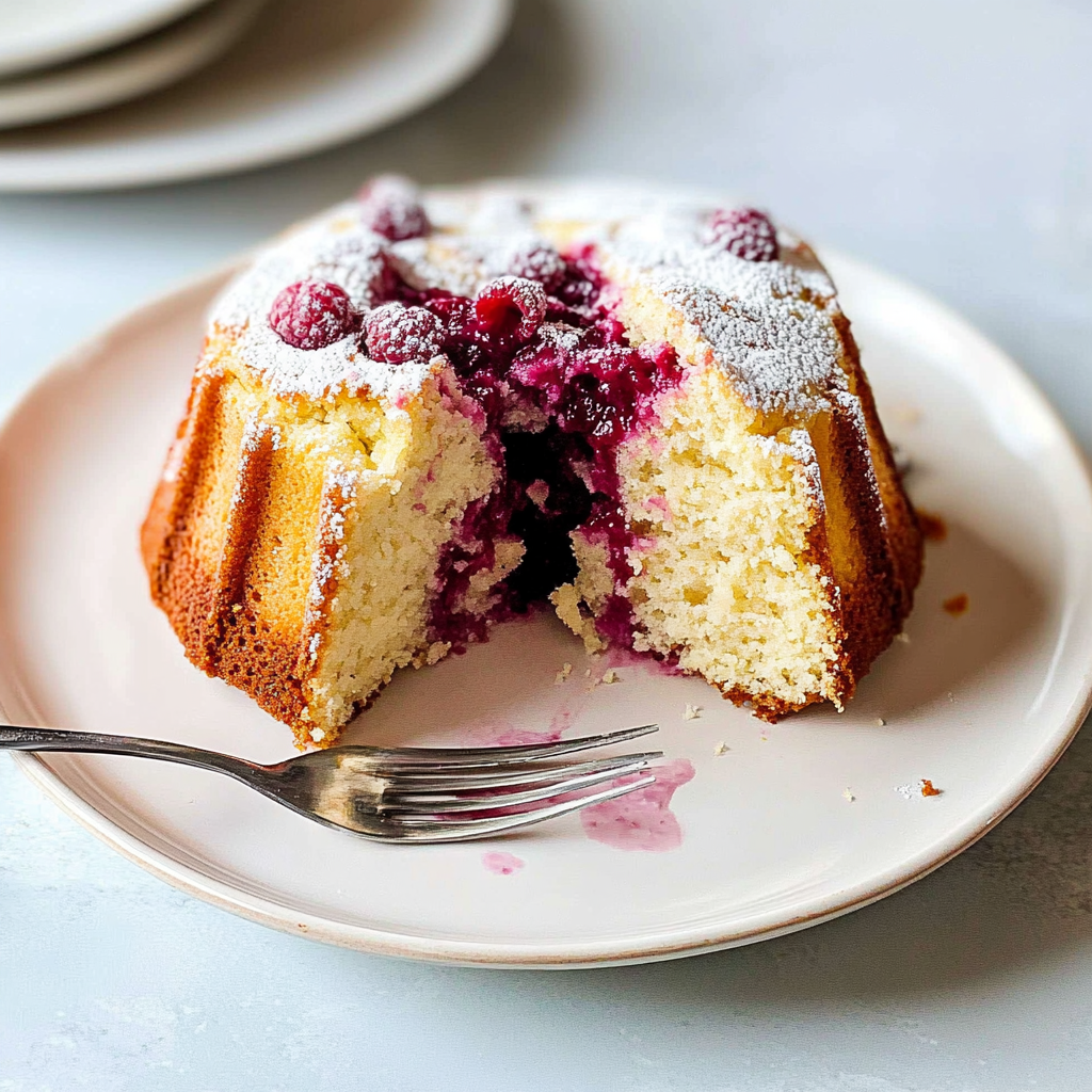 White Chocolate Raspberry Bundt Cake