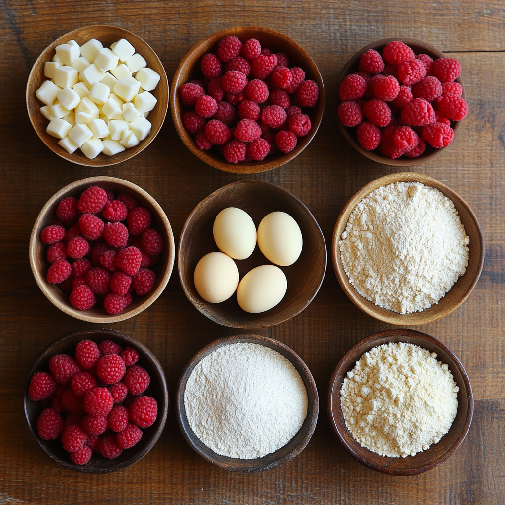 White Chocolate Raspberry Bundt Cake ingredients