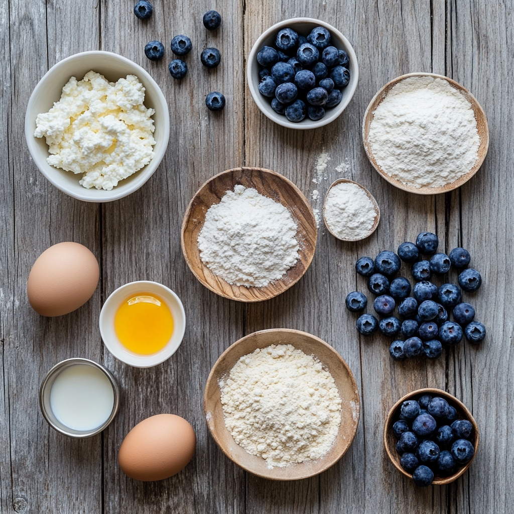 Blueberry Cottage Cheese Muffins ingredients