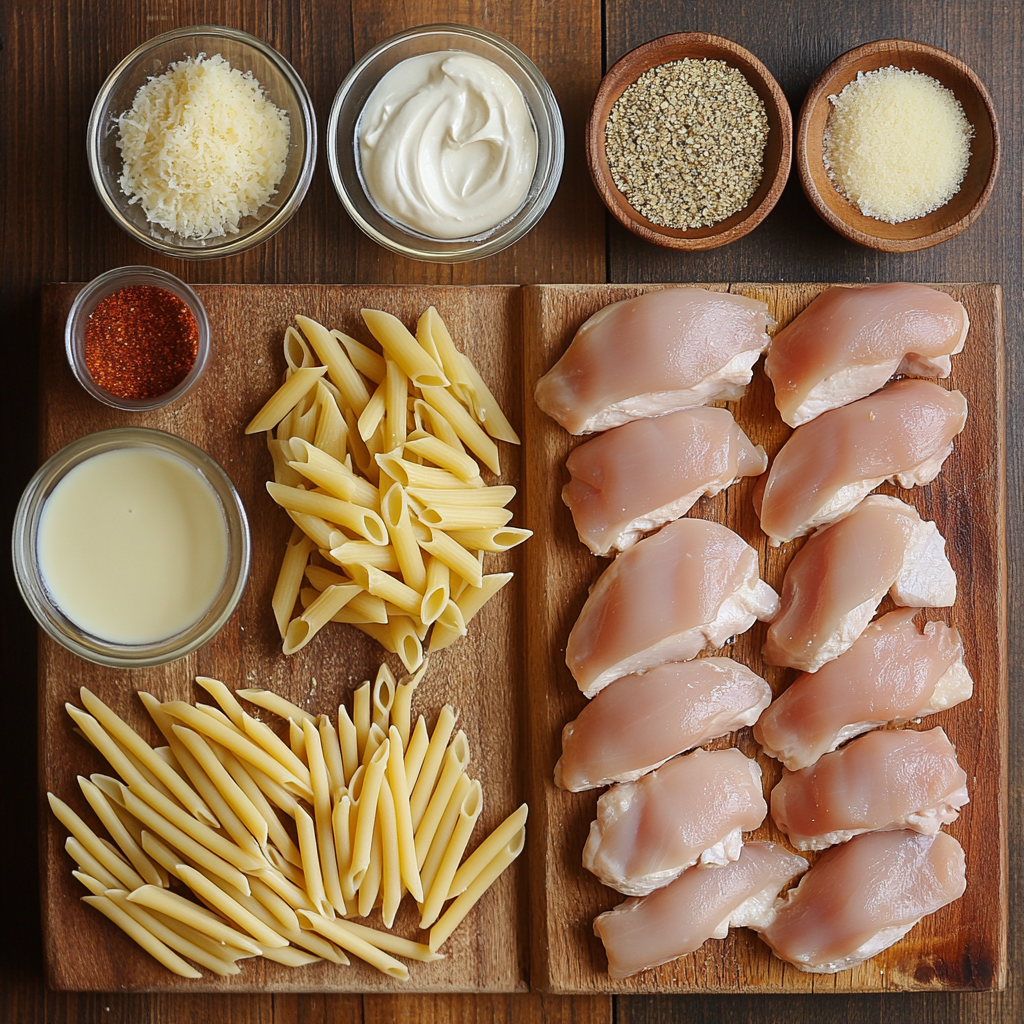 Cajun Chicken Alfredo ingredients
