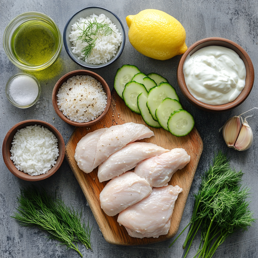 Chicken Tzatziki with Rice ingredients