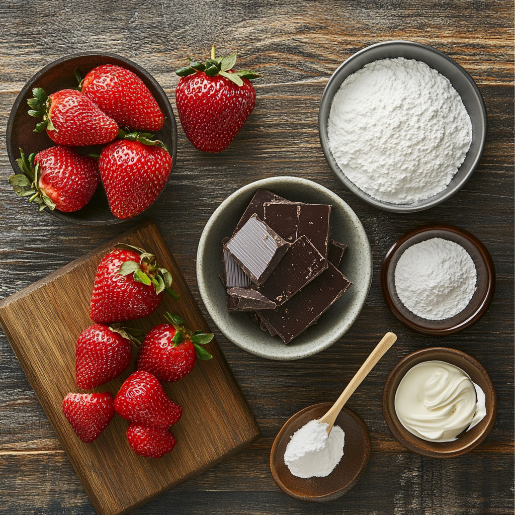 Chocolate-Covered Strawberry Mousse ingredients
