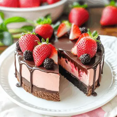 Chocolate Covered Strawberry Cheesecake 1