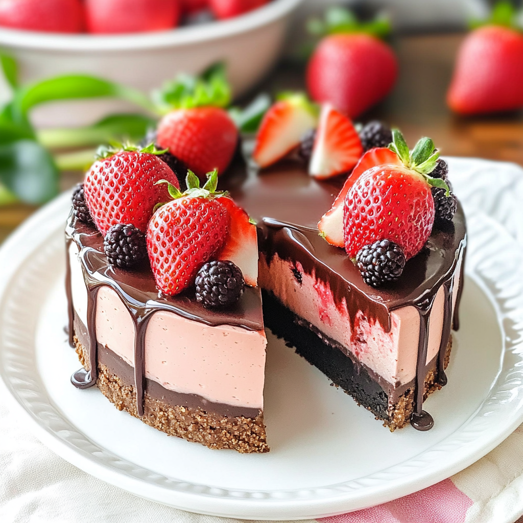 Chocolate Covered Strawberry Cheesecake 1