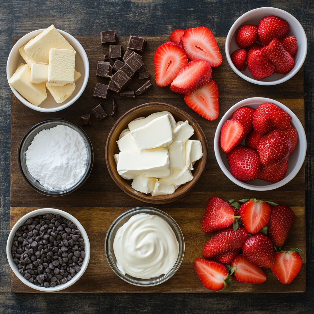 Chocolate Covered Strawberry Cheesecake ingredients