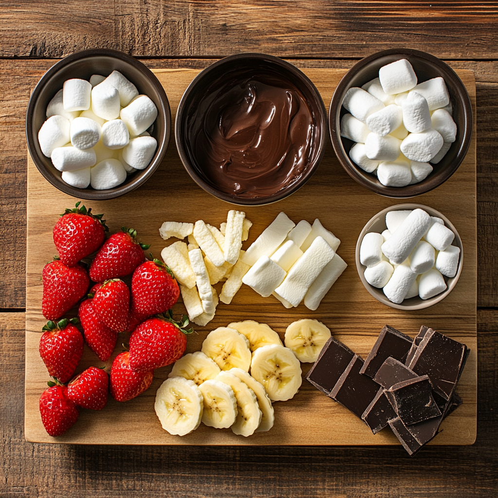 Chocolate Fondue ingredients
