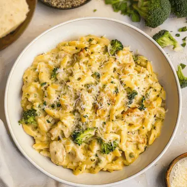 Creamy One Pot Broccoli Cheddar Orzo 1