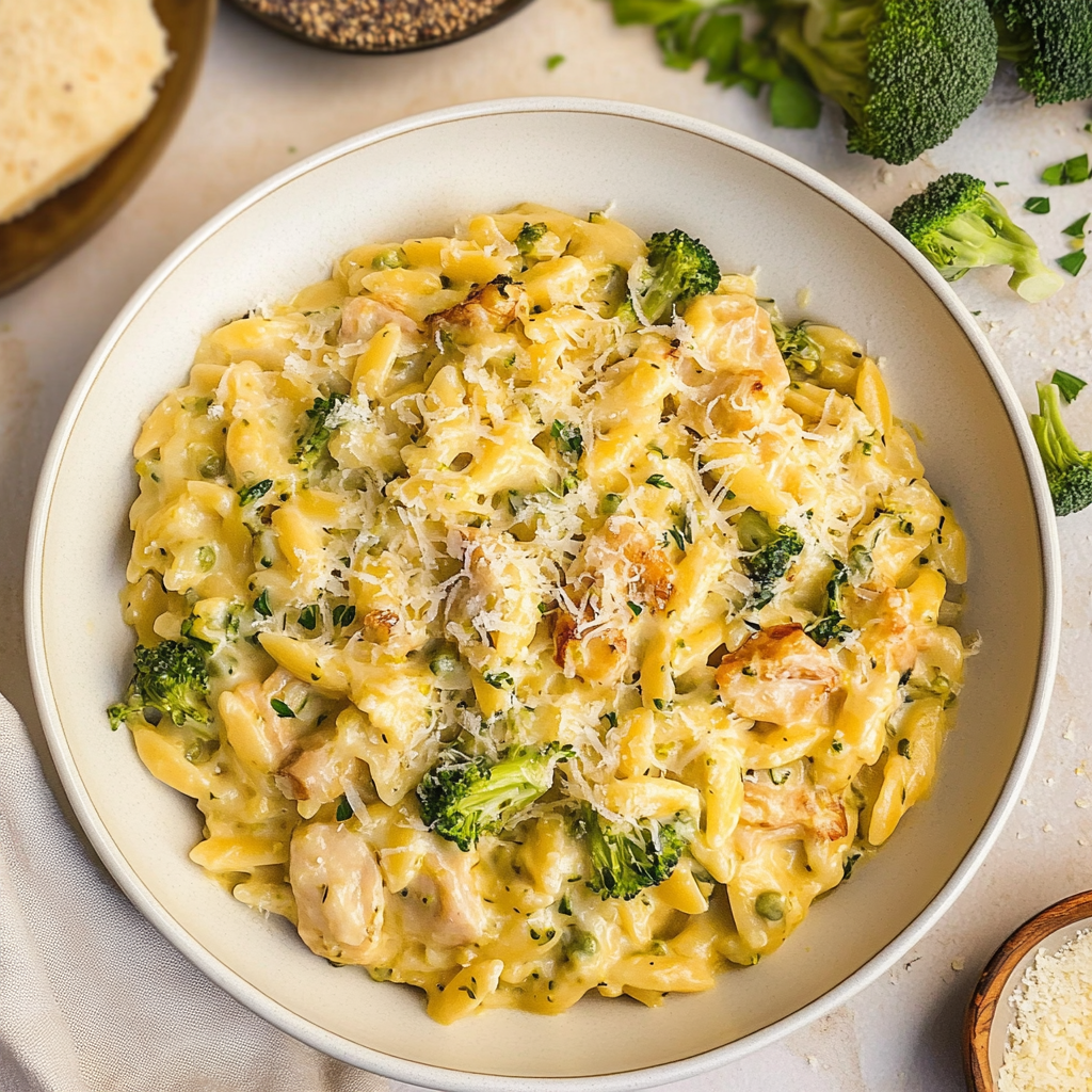 Creamy One Pot Broccoli Cheddar Orzo 1