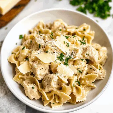 Garlic Butter Chicken Bowtie Pasta 1