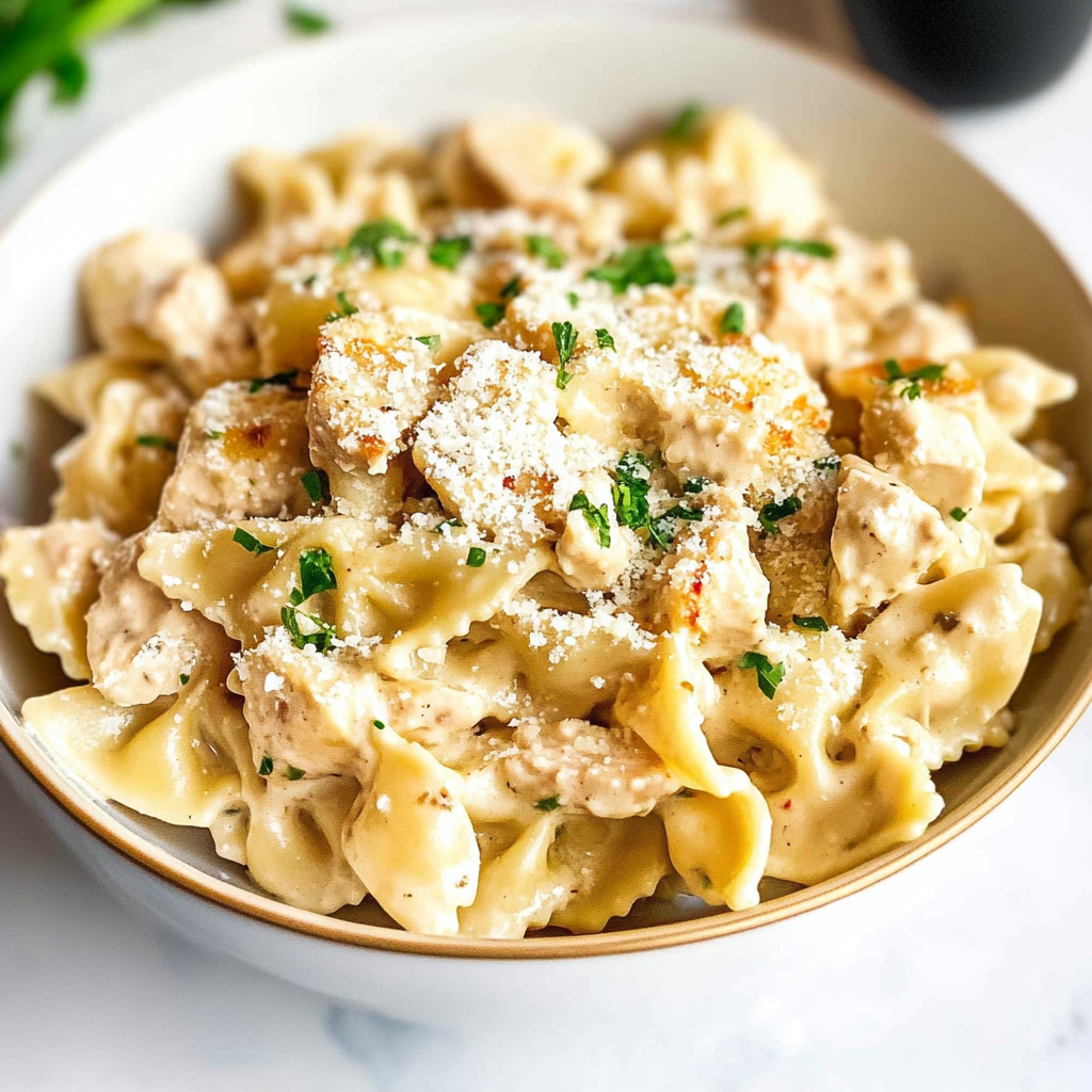 Garlic Butter Chicken Bowtie Pasta