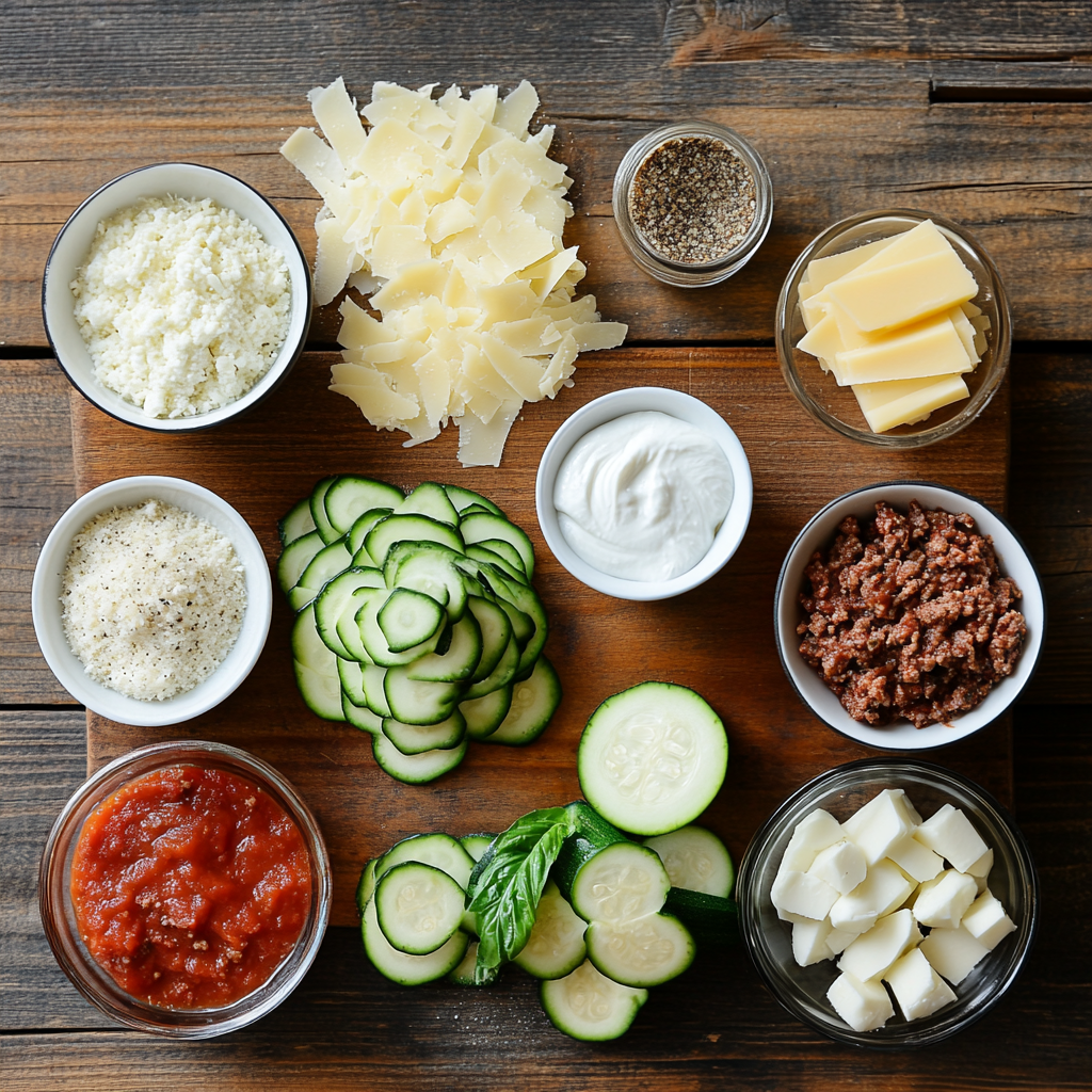 Low Carb Keto Lasagna ingredients