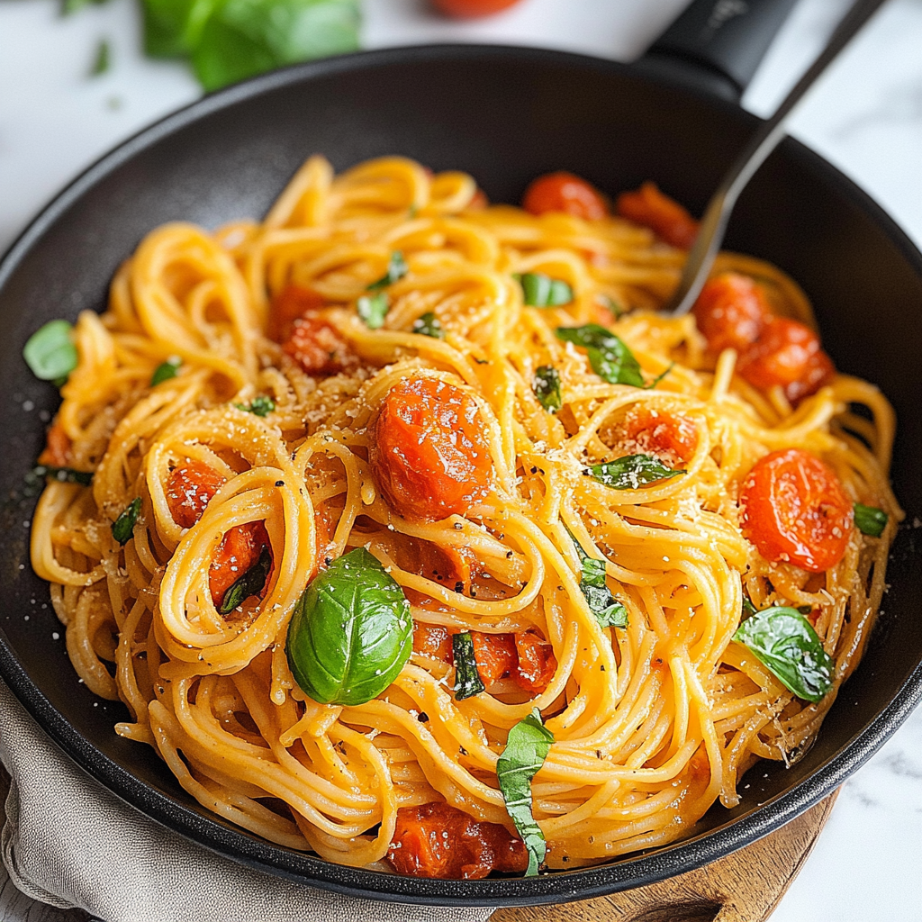 One Pot Tomato Basil Pasta 1