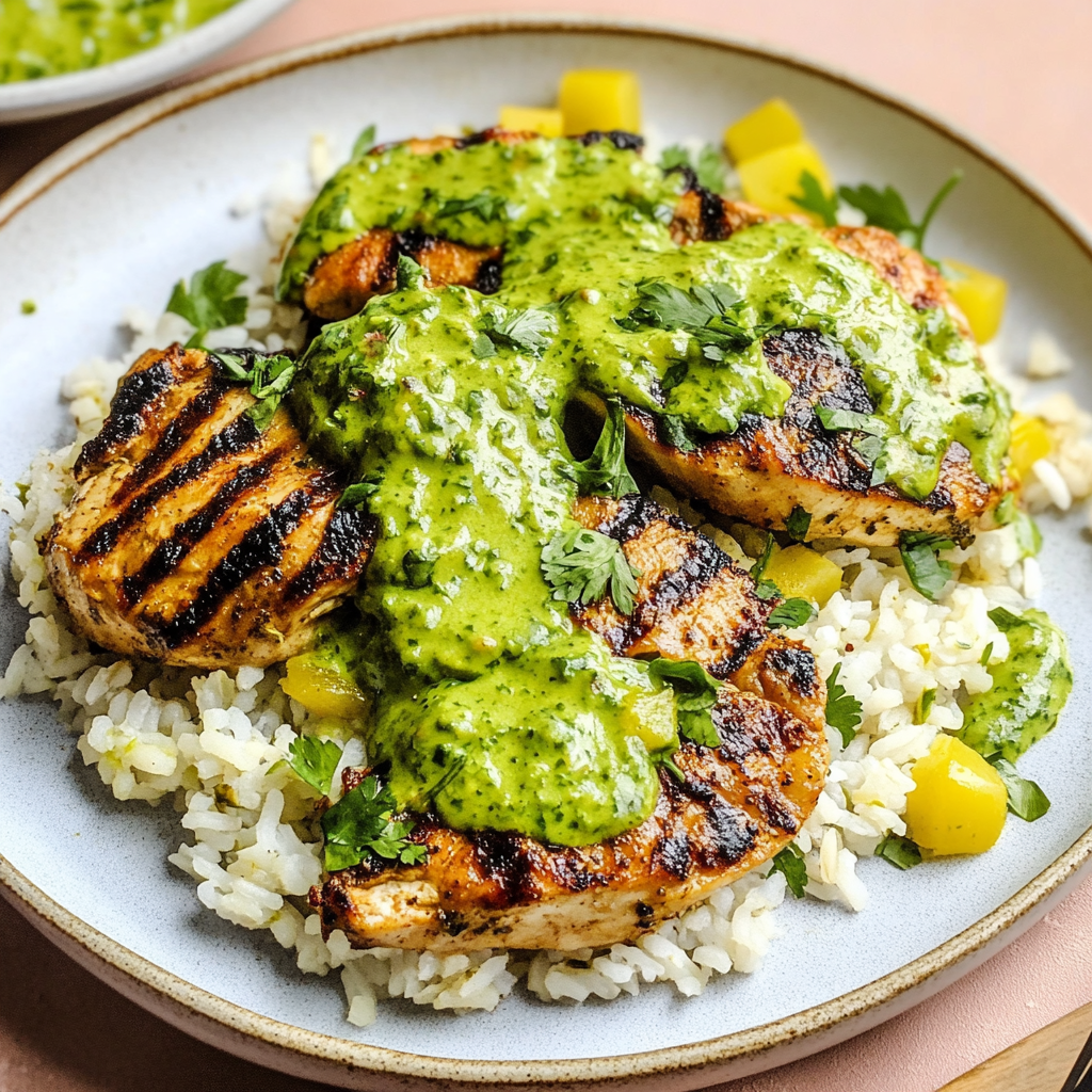 Peruvian Chicken Rice with Green Sauce 1