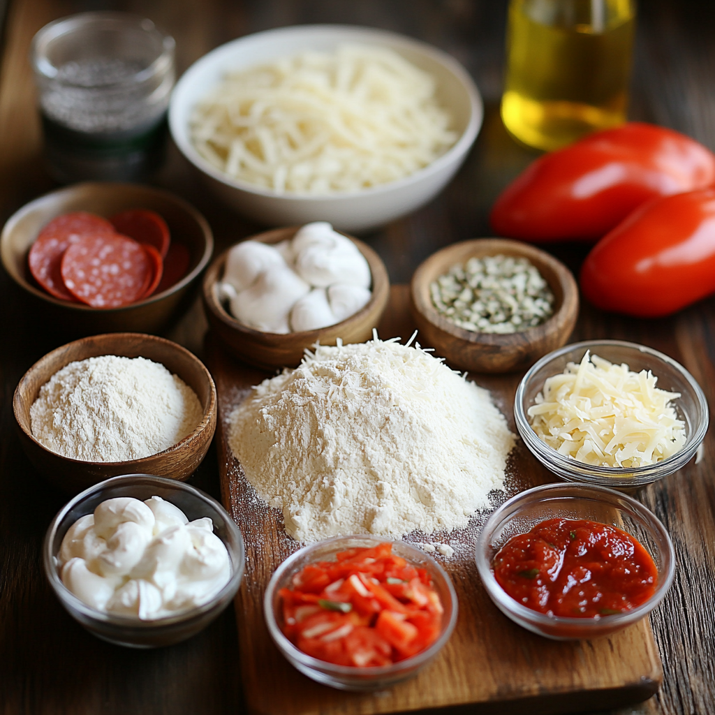 Pizza with Crispy Crust ingredients