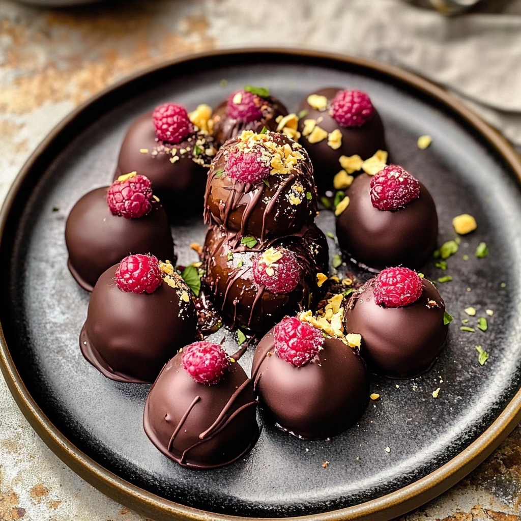 Raspberry Dark Chocolate Truffles