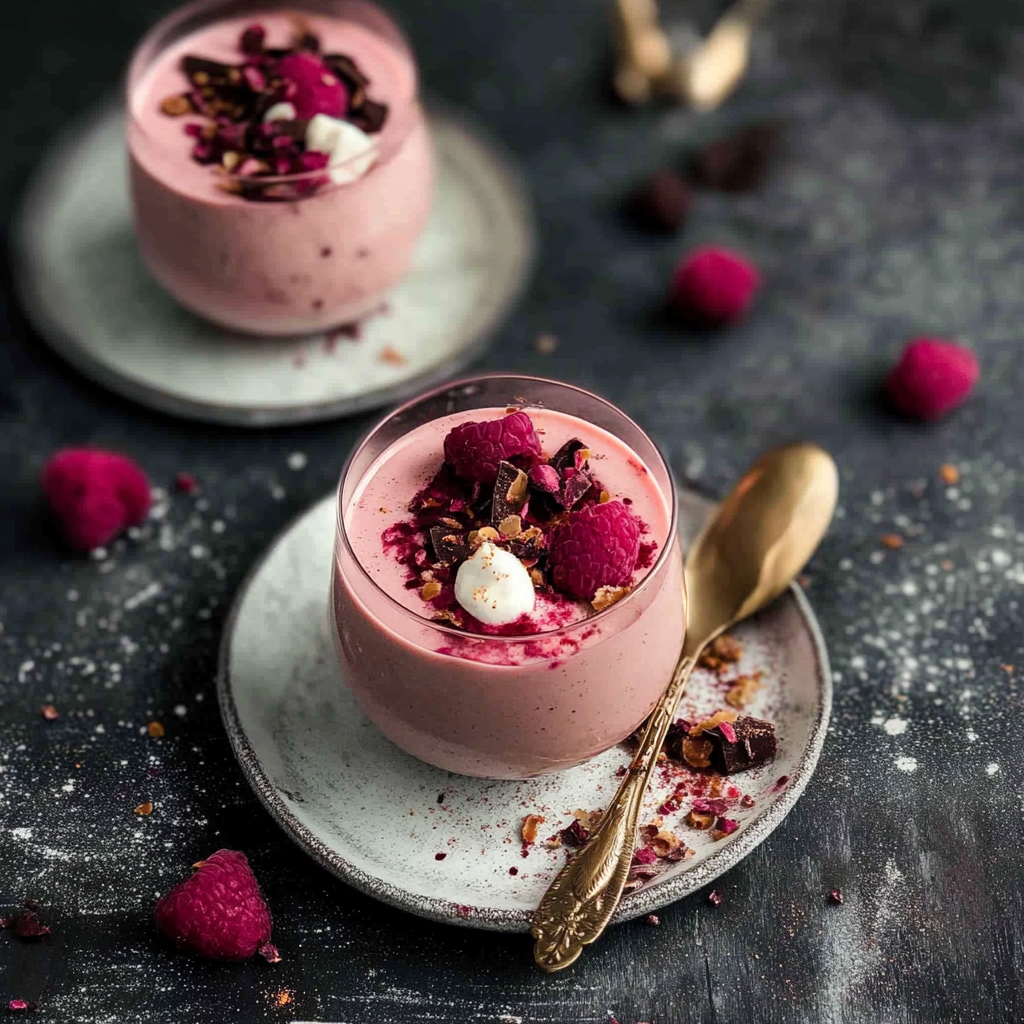 Rhubarb Rose Dark Chocolate Parfaits