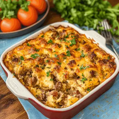 Sausage Breakfast Strata 1 1