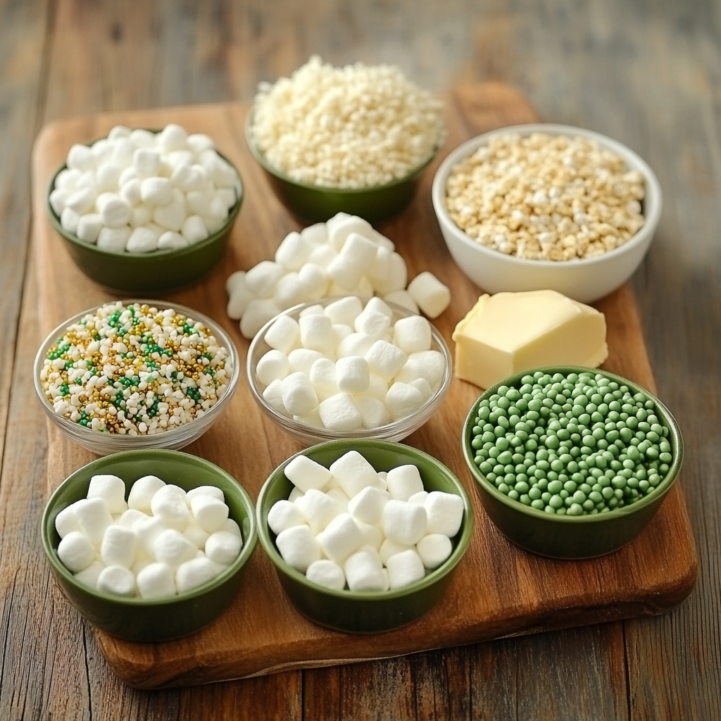 St. Patrick’s Day Dipped Rice Krispie Treats ingredients