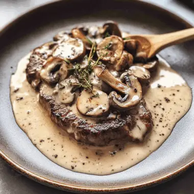 Steak with Mushroom Sauce 1