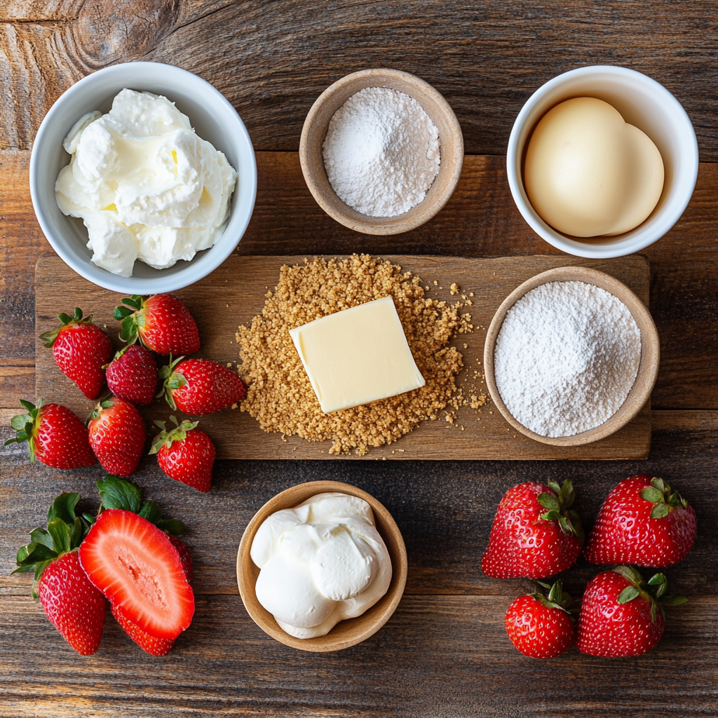 Strawberry Cheesecake Bars ingredients