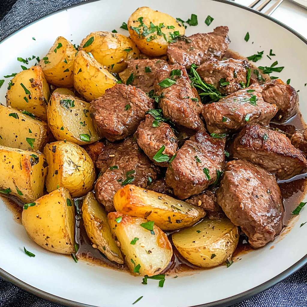 garlic steak and potatoes 1
