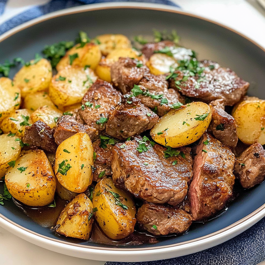garlic steak and potatoes