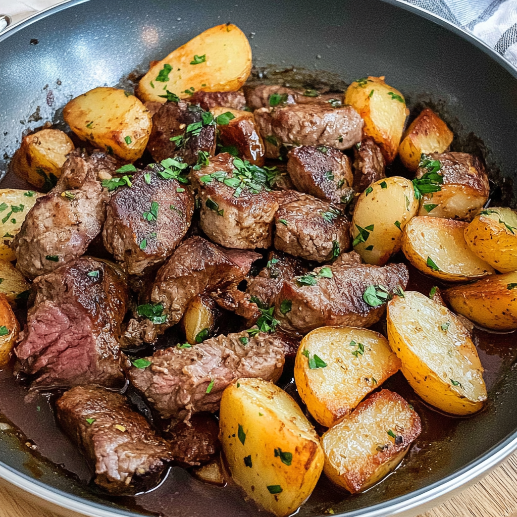 garlic steak and potatoes