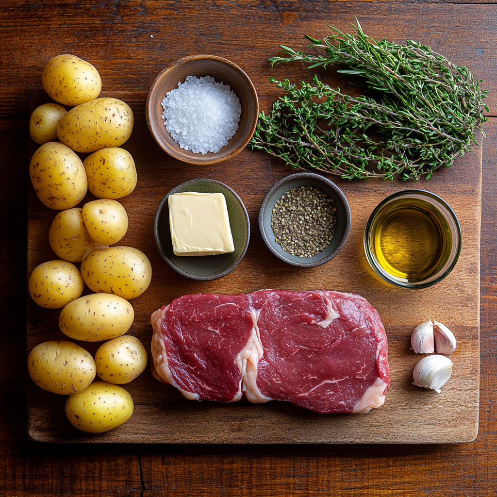 garlic steak and potatoes ingredients