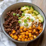 hot honey ground beef bowl 1