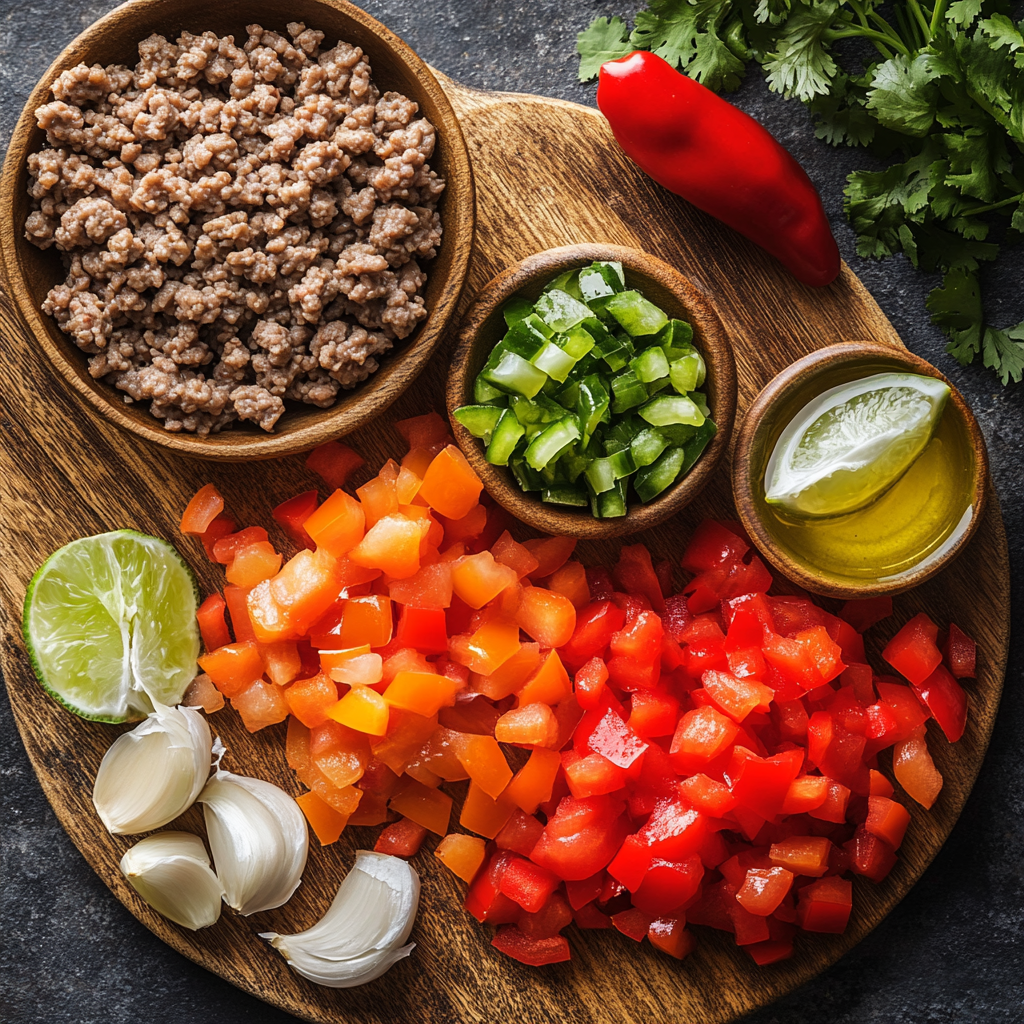 hot honey ground beef bowl ingredients