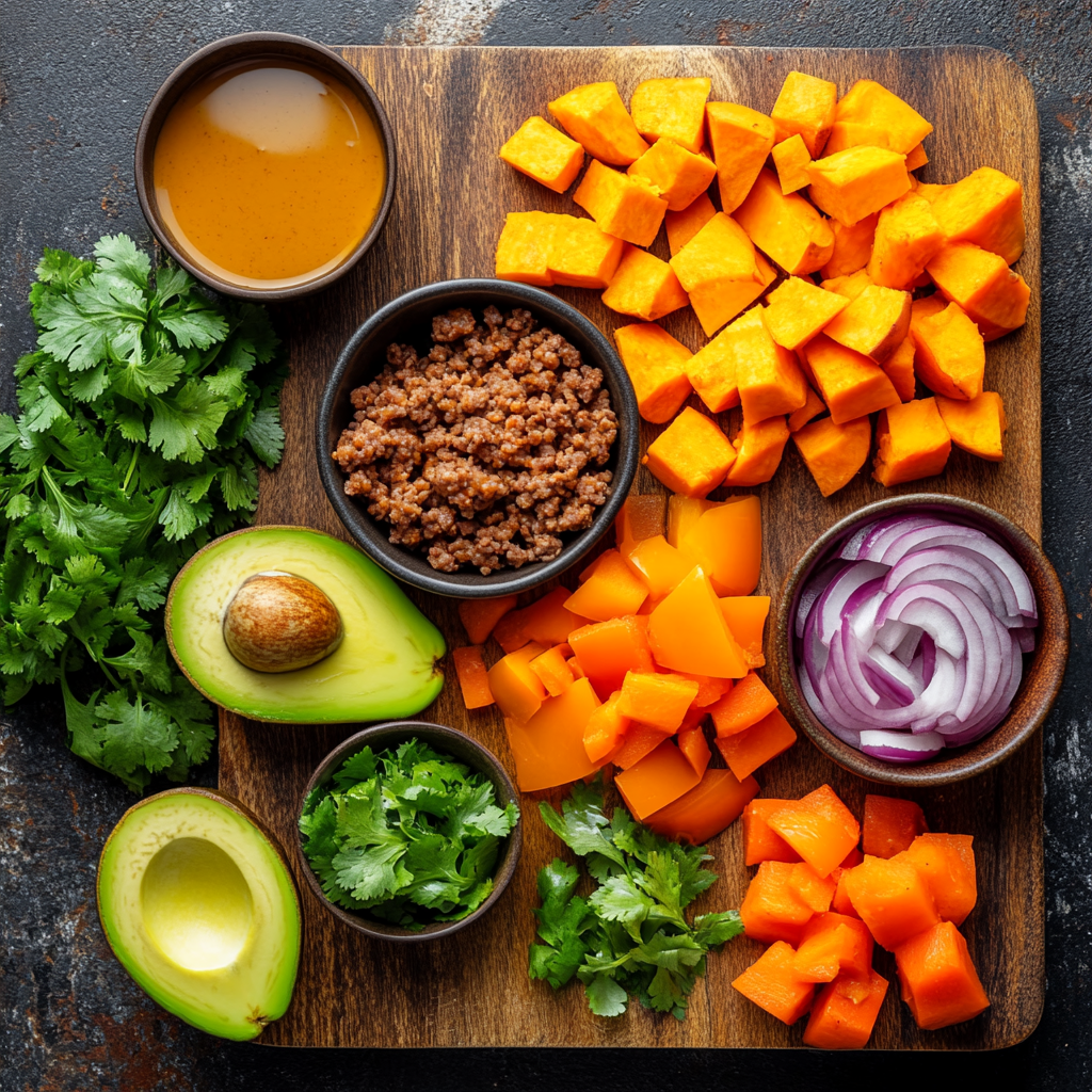 sweet potato burger bowl ingredients