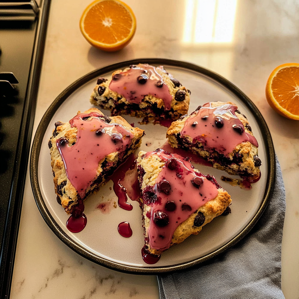 va20107 Chocolate Chip Scones with Blood Orange Glaze. Amateur e12cca88 4f76 4509 be7c db421616a531