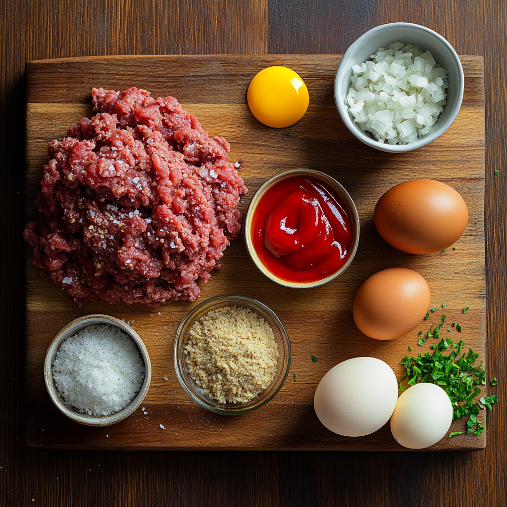 Air Fryer Meatloaf ingredients