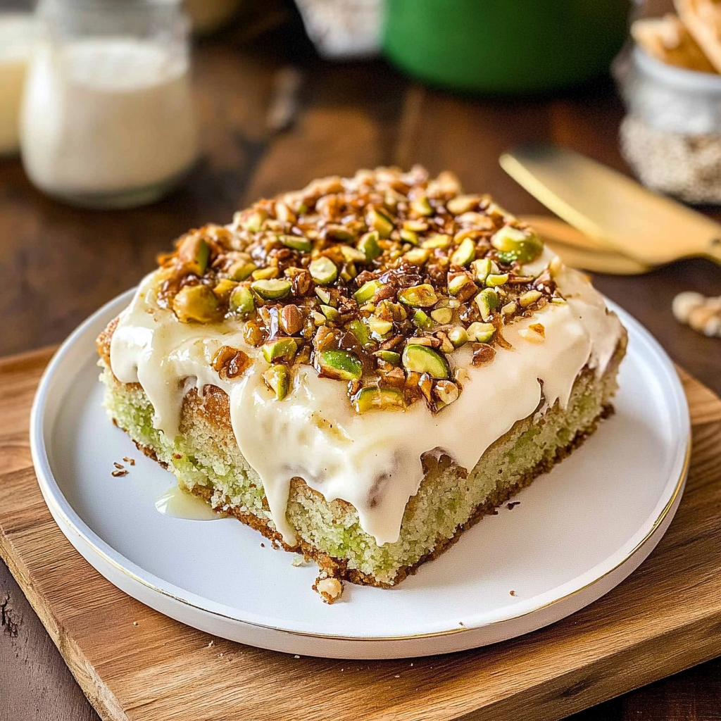 Air Fryer Pistachio Coffee Cake
