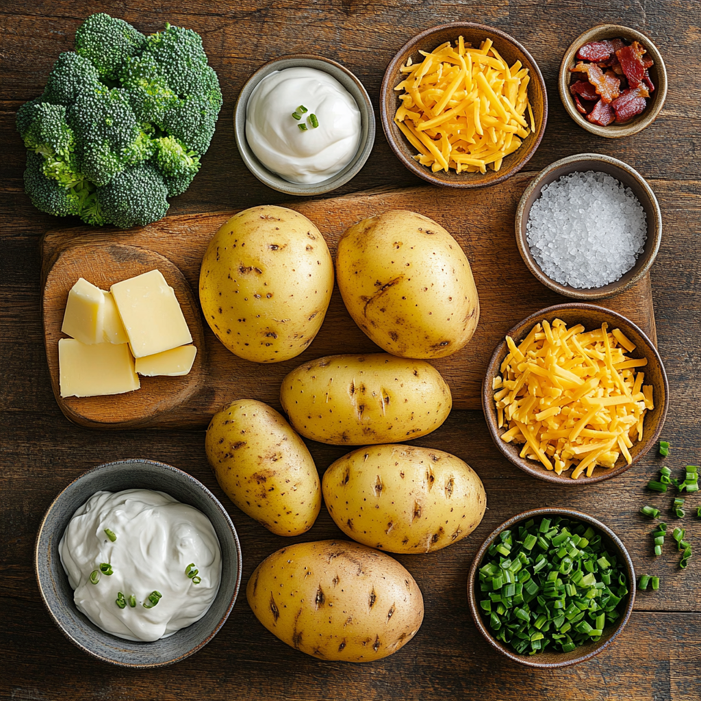 Baked Potato Bar ingredients