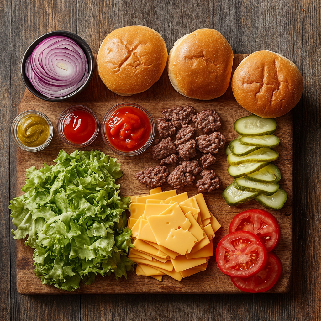 Cheeseburger ingredients