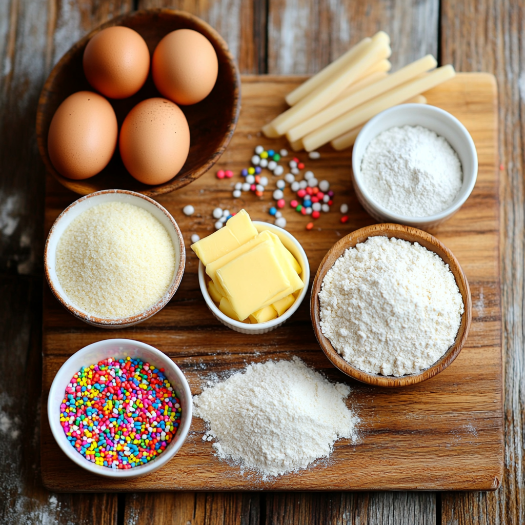 Chewy Valentine Sugar Cookie Bars ingredients