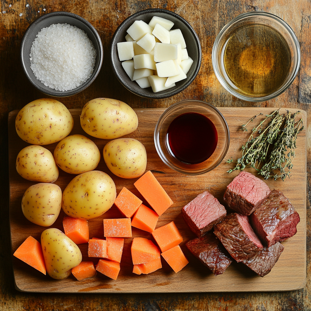 Classic Irish Beef Stew ingredients