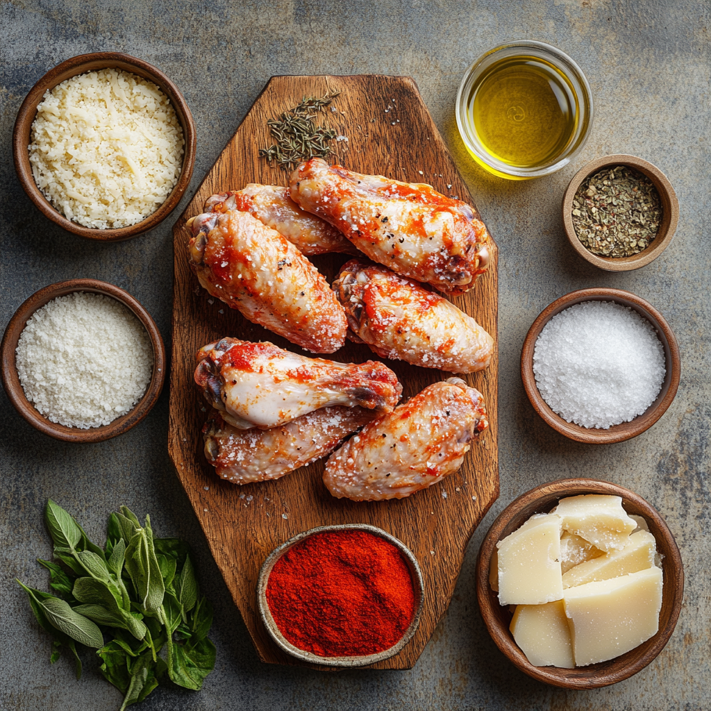 Crispy Baked Parmesan Chicken Wings ingredients