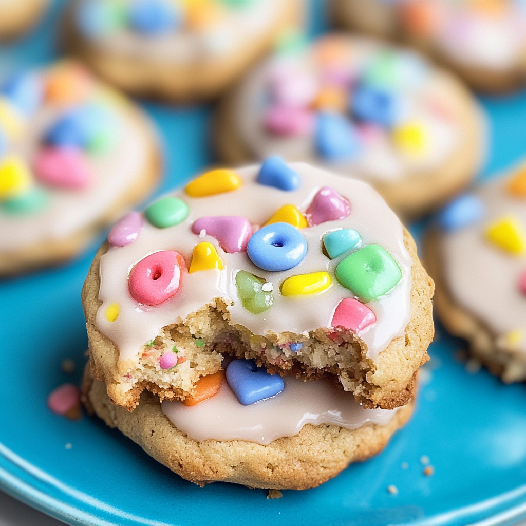 Frosted Lucky Charms Cookies