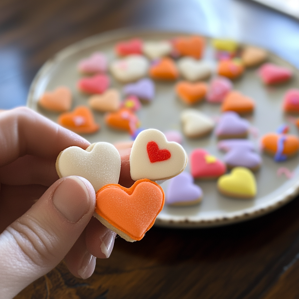 Mini Valentine’s Day Message Heart Sugar Cookies