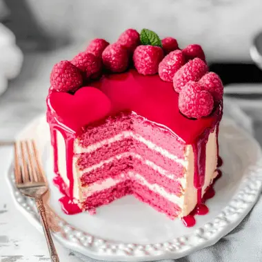 Raspberry Heart Cake 1 1