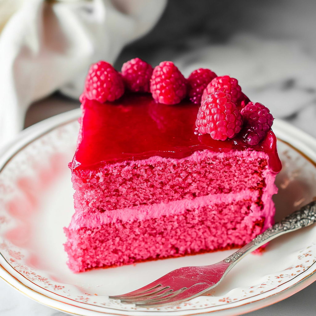Raspberry Heart Cake