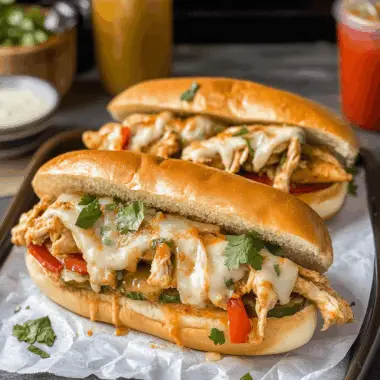 Slow Cooker Chicken Philly Sandwiches 1