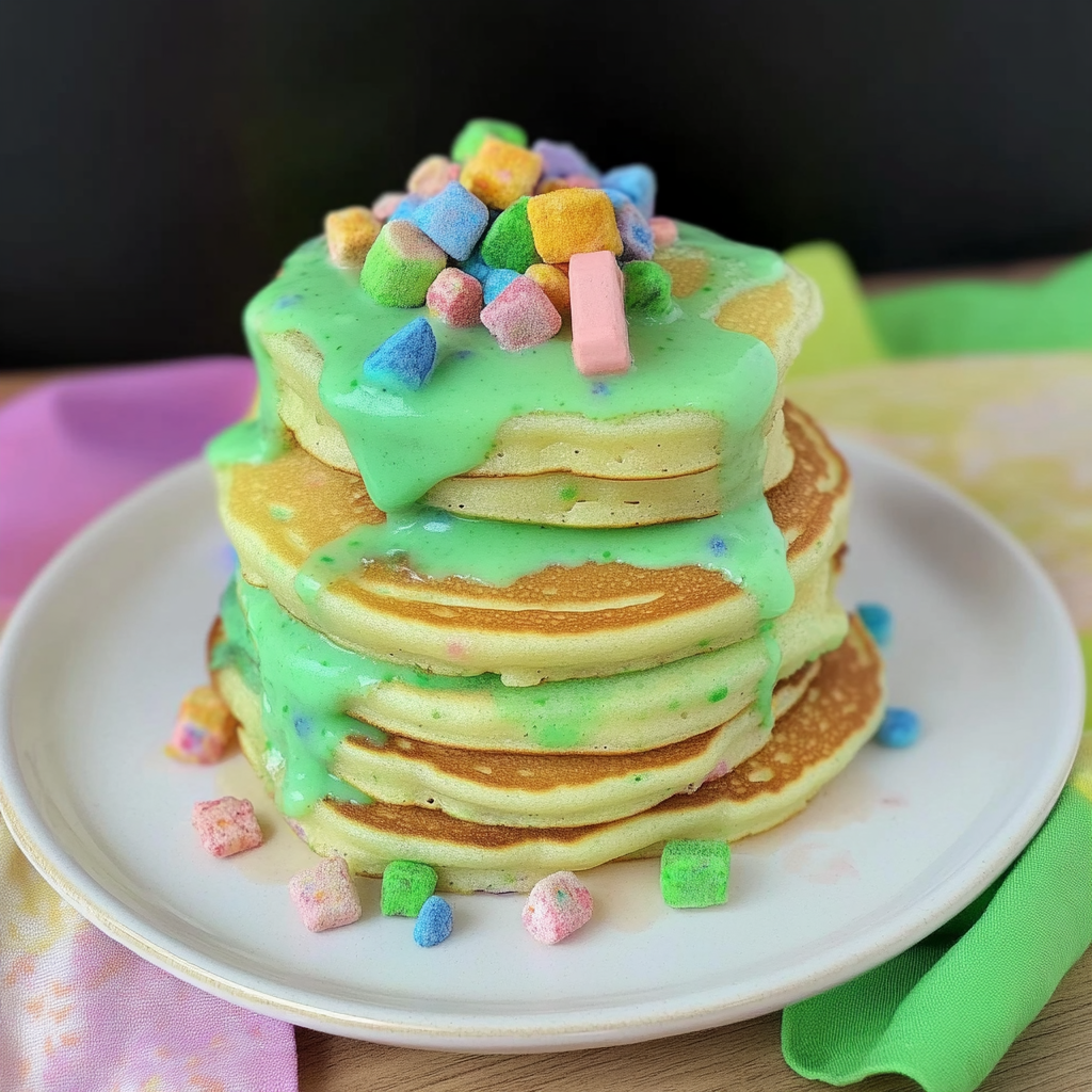 St Patricks Day Lucky Charms Pancakes 1